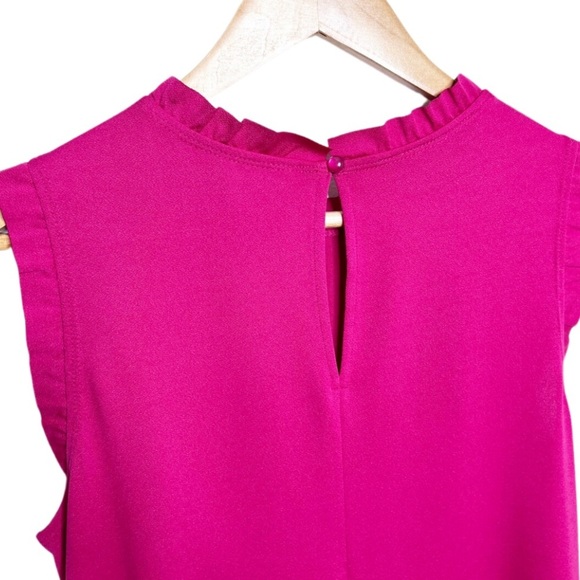 New with Tag Women's APT 9 Berry Ruffle Neck Sleeveless Mini A-Lined Party Dress - Picture 10 of 16